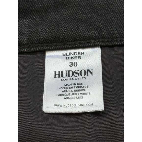 Hudson The Blinder Biker‎ Moto Skinny Denim Jeans Charcoal Black Size 30 - Picture 7 of 8